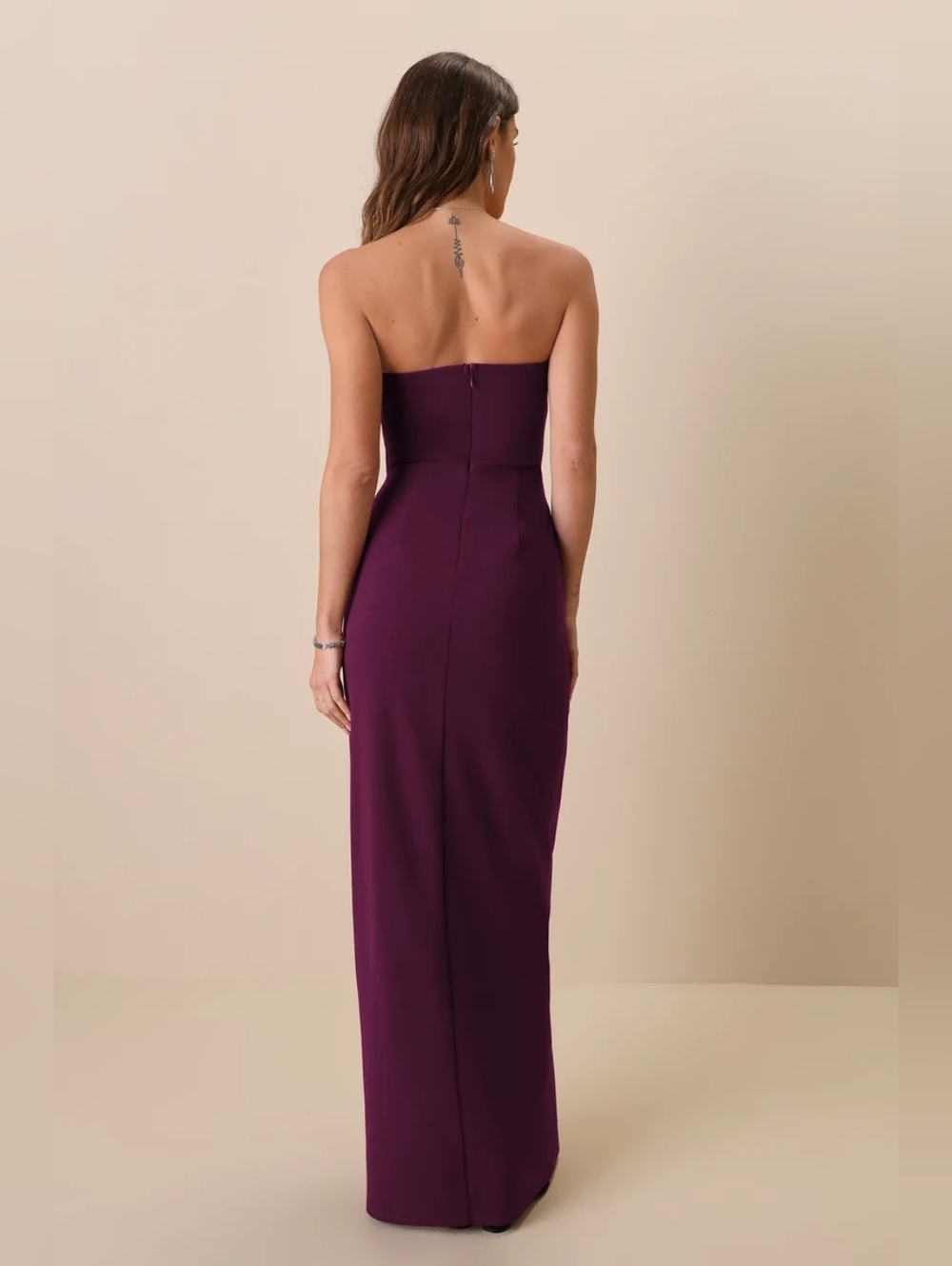 Lulus Sensational Beauty Plum Purple Strapless Maxi Dress S Wedding Party Prom - Picture 5 of 9